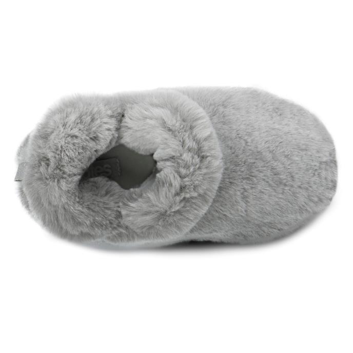 totes® Ladies Faux Fur Boot Slippers Grey Extra Image 5